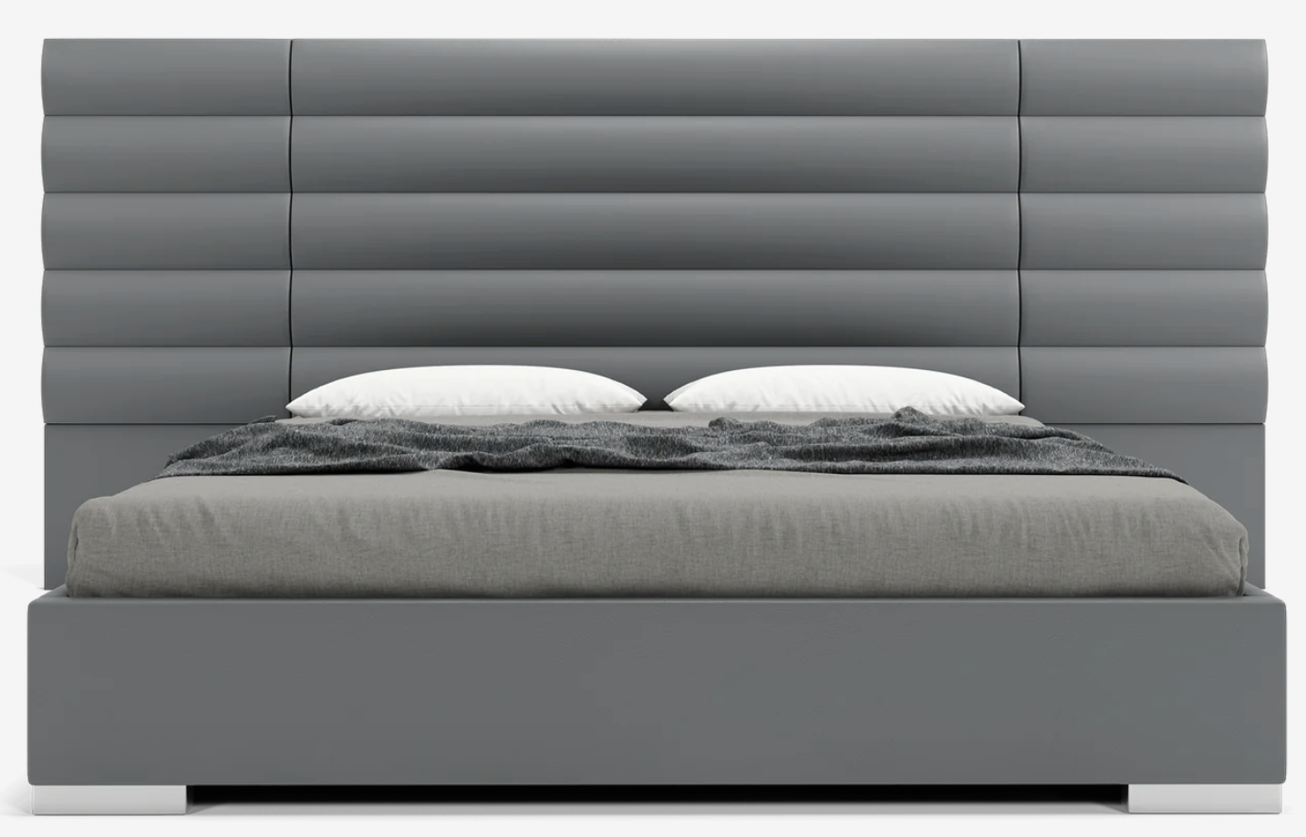 Prince Bed Wall Unit in Granite Eco-Leather