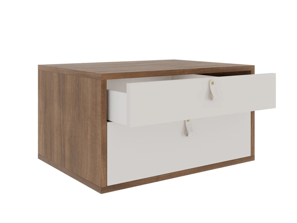 Augura Nigthstand in Walnut and Taupe