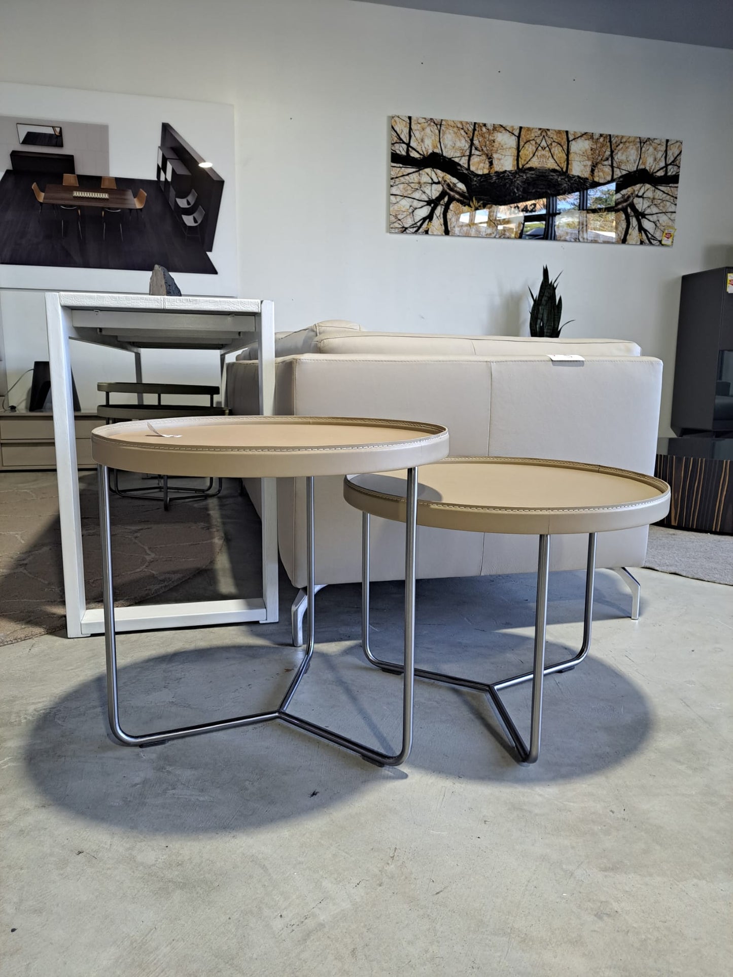 Adelphi Nesting Side Table in Dark Beige