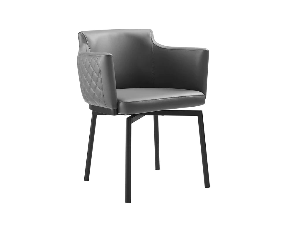 Suzzie Swivel Dining Chair in Gray Eco-Leather