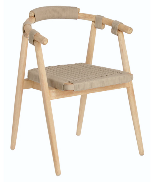 Majela Beige Wooven Outdoor Chair