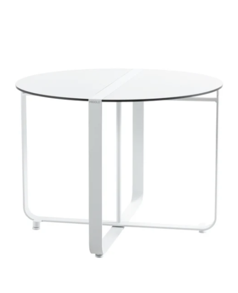 White Outdoor Round Table | Higold Clint