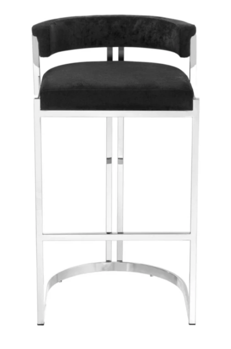 Black Velvet Counter Stool