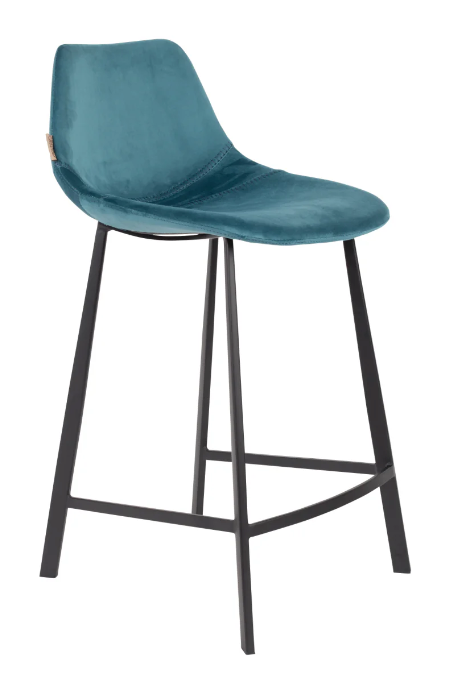 Velvet Upholstered Counter Stools (2)