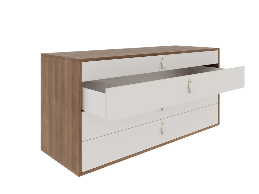 Augura Dresser In Walnut and Taupe Lacquer