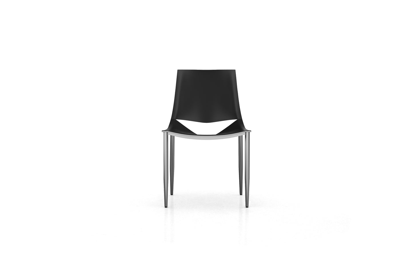 Sloane Chair in Black Leather and Carbon Steel