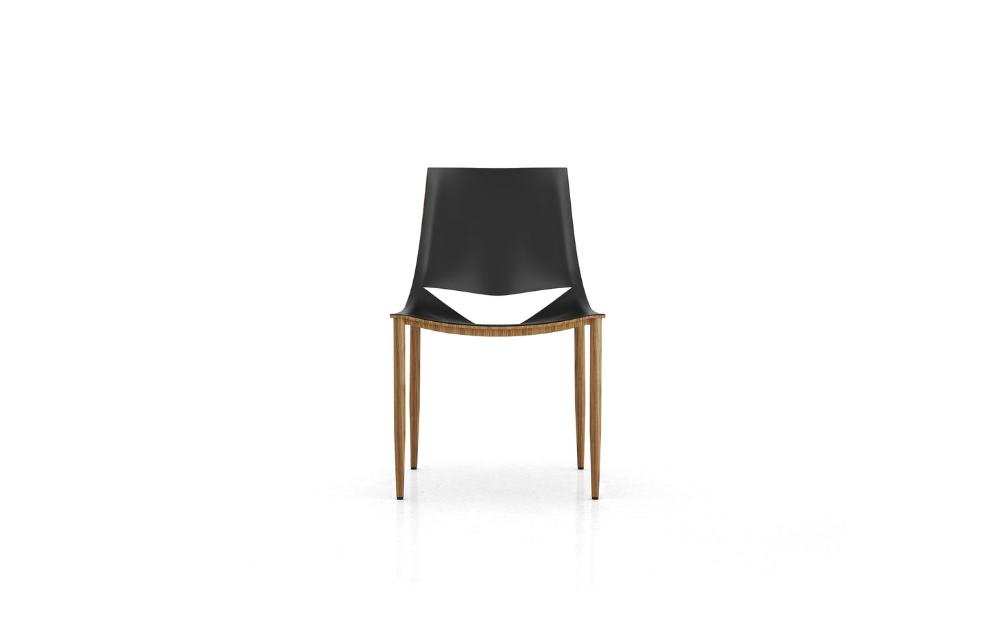 Sloane Chair in Black Leather and Teak