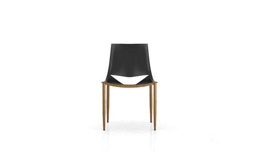 Sloane Chair in Black Leather and Teak