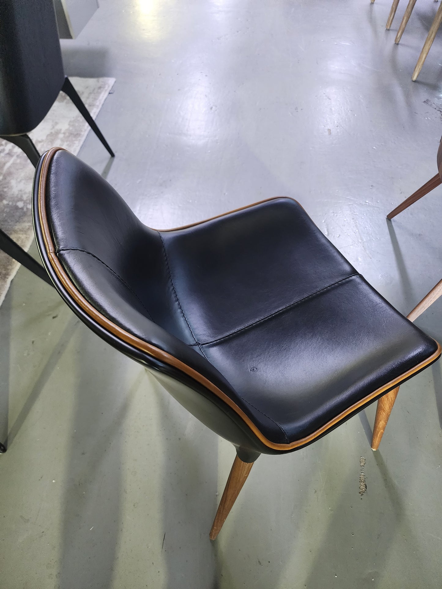 Langham Chair In Aged Onyx Leather