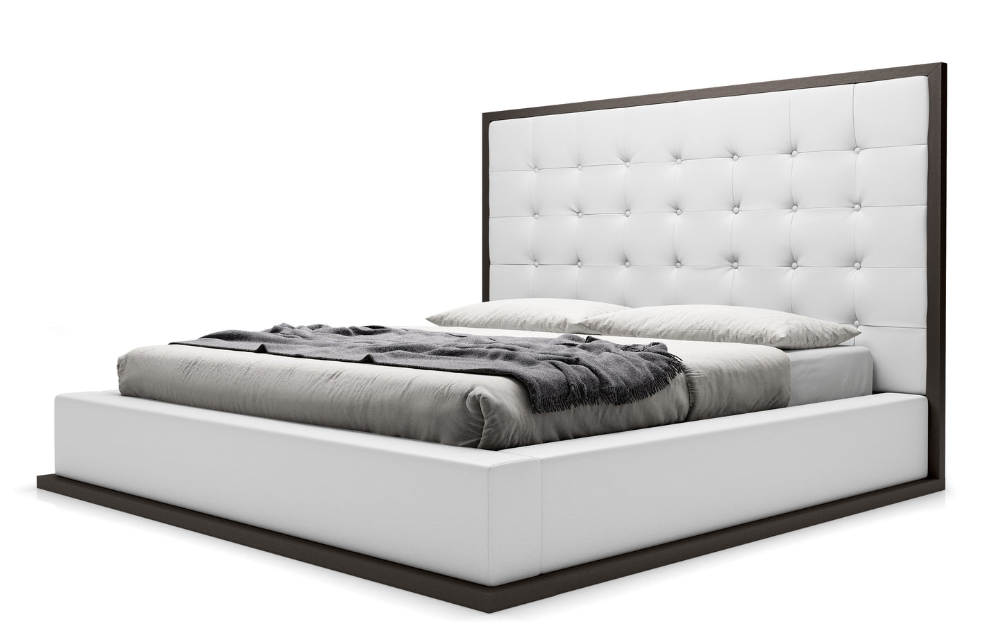 Ludlow Bed in Wenge and White Eco-Leather