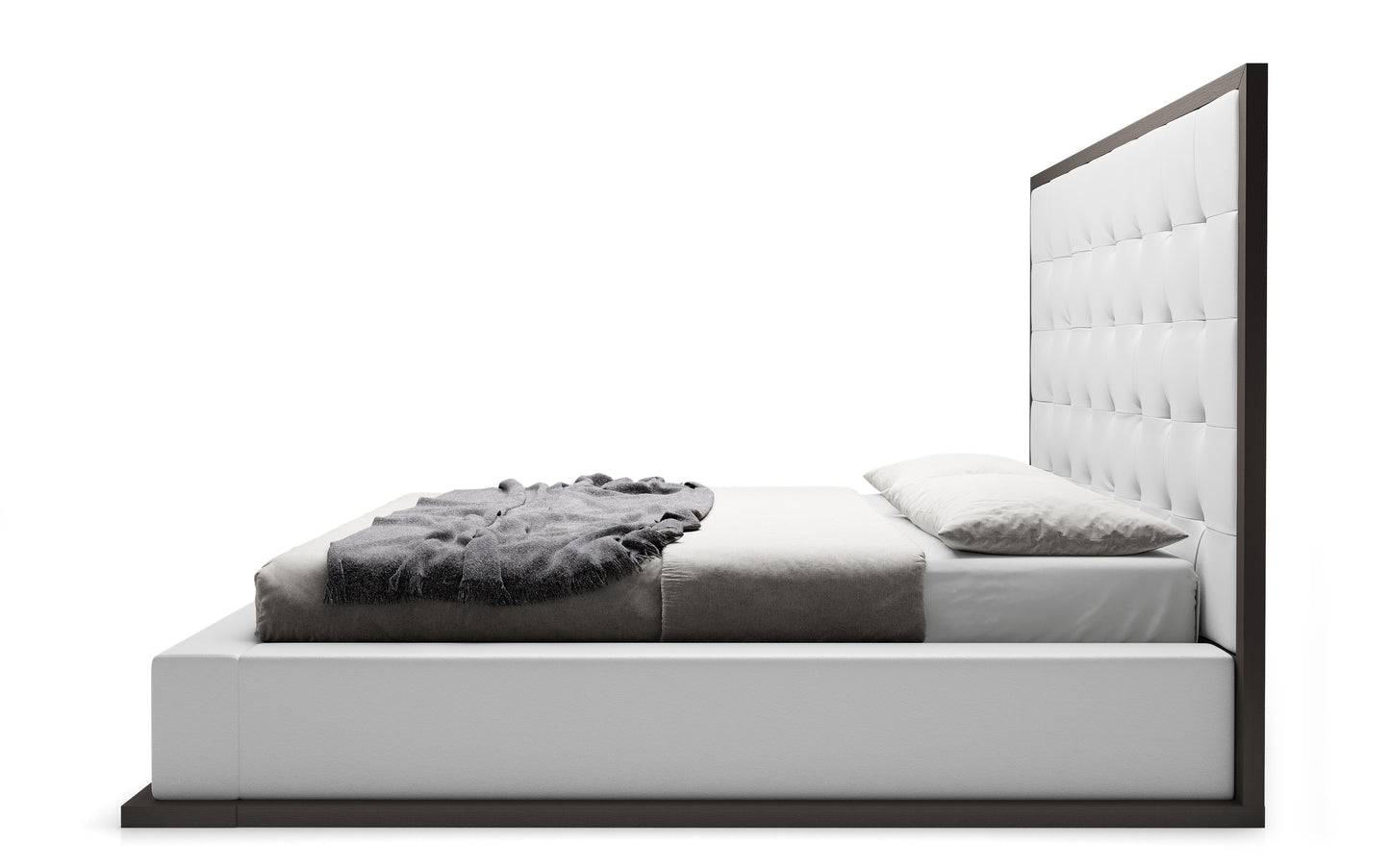 Ludlow Bed in Wenge and White Eco-Leather