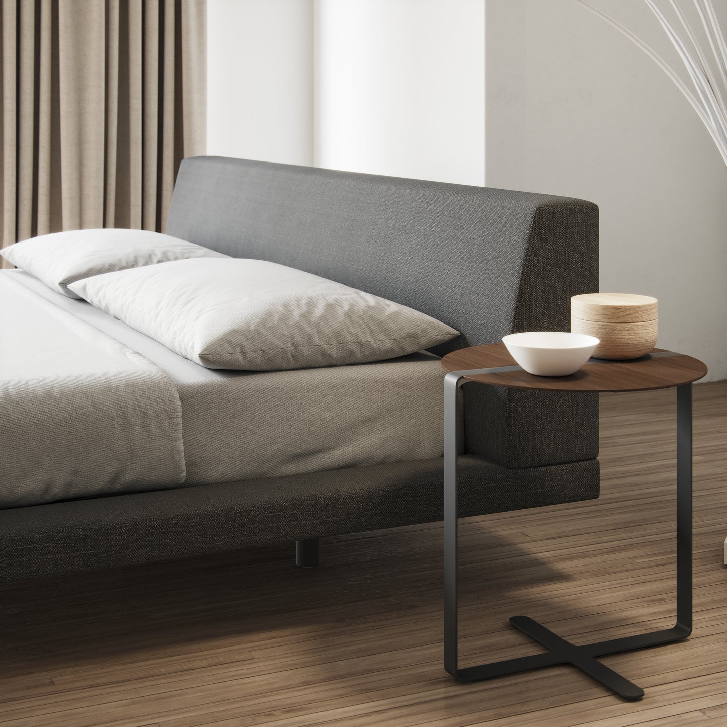 Jane Bed in Carbon Gray Fabric