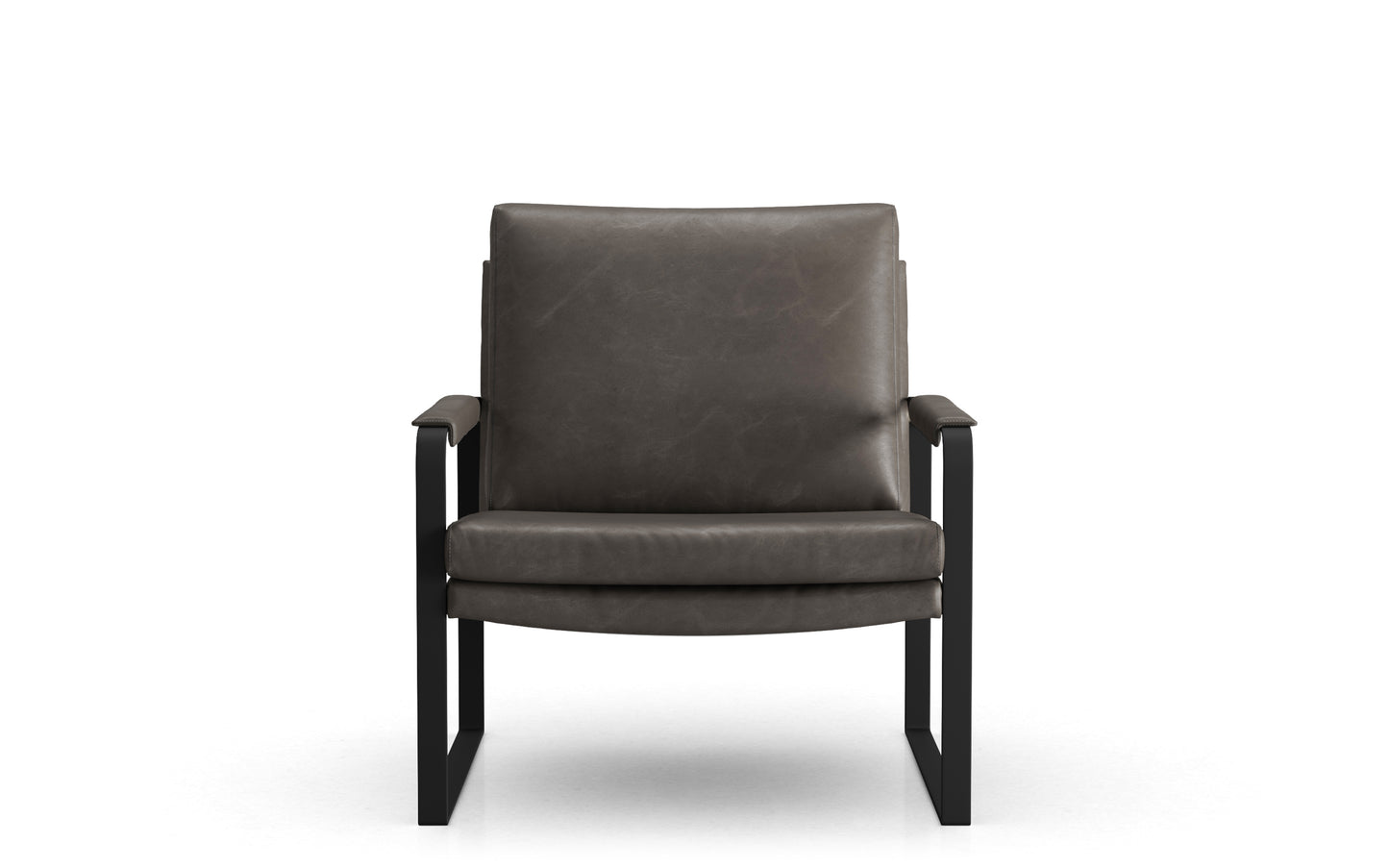 Charles Armchair in Gunmetal Leather