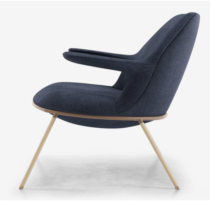 Gansevoort Lounge Chair in Medieval Blue Fabric