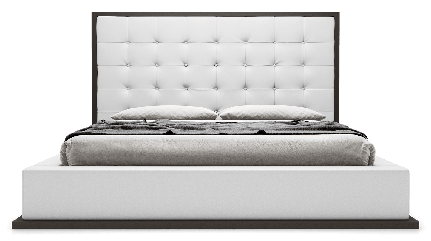 Ludlow Bed in Wenge and White Eco-Leather